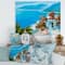 Designart - House Near The Sea Colorful Flowers I - Nautical & Coastal Canvas Wall Art Print